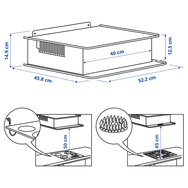 VIGGBO Hud penyari lekapan dinding, IKEA 300 hitam, 52 cm