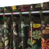 VILDPERSILJA Langsir, 1 pasang, hitam hijau pelbagai warna/corak bunga-bungaan dengan pita tendas, 145x250 cm