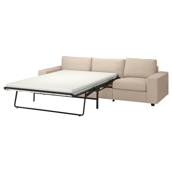 VIMLE Katil sofa 3 tempat duduk, dengan tempat tangan yang lebar/Hallarp kuning air