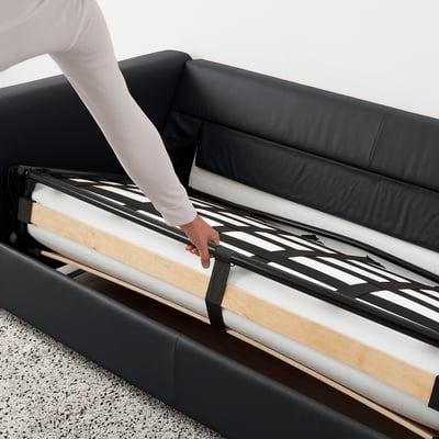 VIMLE Rangka, sofa katil 2 tempat duduk, Grann/Bomstad hitam