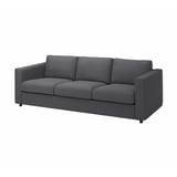 VIMLE Sarung sofa 3 tempat duduk, Hallarp kelabu