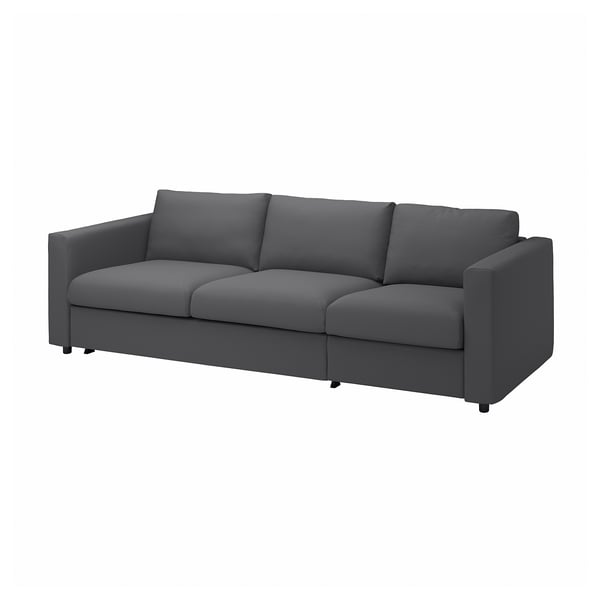 VIMLE Sarung sofa katil 3 tempat duduk, Hallarp kelabu