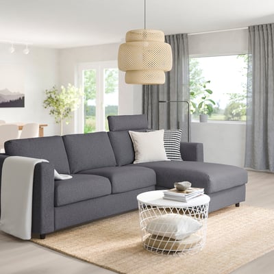 VIMLE Sofa 3 tempat duduk + chaise longue