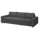 VIMLE Sofa katil 3 tempat duduk, dengan tempat tangan yang lebar/Hallarp kelabu