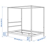VITARNA Rangka katil bertiang empat, putih, 150x200 cm