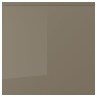 VOXTORP Pintu, berkilat kelabu coklat gelap, 60x60 cm