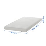 Image shows a white ÅFJÄLL foam mattress, medium-firm, rectangular with dimensions: 31 1/2 x 78 3/4 x 4 3/4.