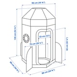 Illustration with measurements for the product: AFTONSPARV.