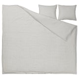 ÅKERFIBBLA bedding set, white-black checkered, soft cotton/linen, rectangular with creased texture.