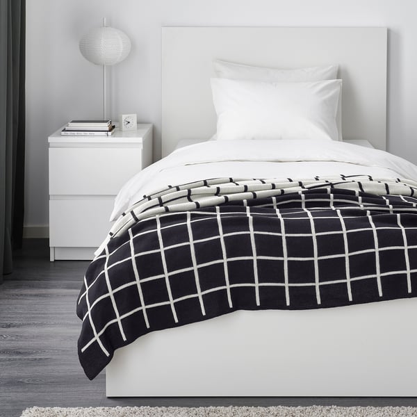 ALMALIE Throw black, white IKEA