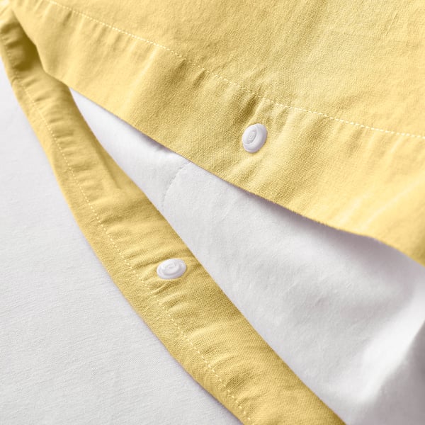 ÄNGSLILJA Quilt cover and pillowcase, light yellow, 140x200/60x70 cm IKEA
