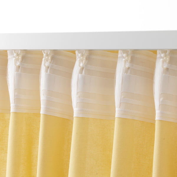 ANNALOUISA Curtains, 1 pair light yellow IKEA