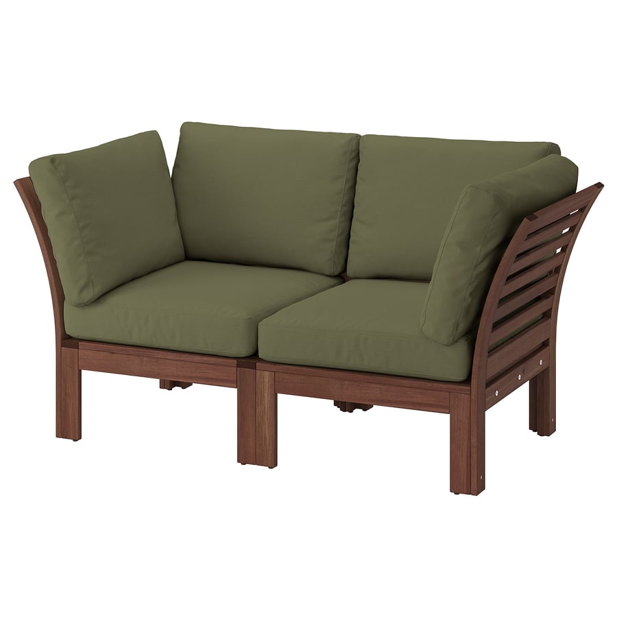ÄPPLARÖ 2seat modular sofa, outdoor, brown stained/Frösön/Duvholmen