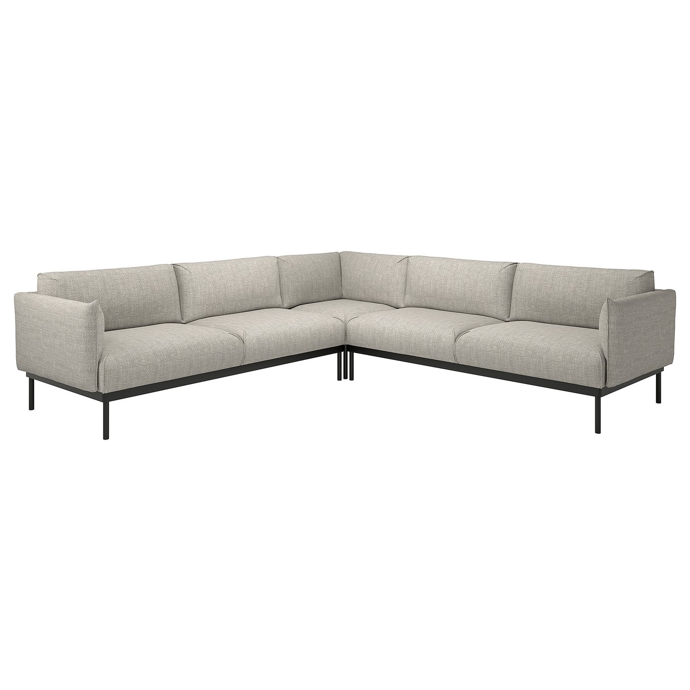 ÄPPLARYD corner sofa, 4seat, Lejde light grey IKEA