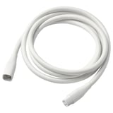 A white ÅSKVÄDER extension cord, coiled, with pvc plastic material, designed for flexible power solutions.