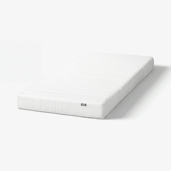 ASPSJÖKULLEN Foam mattress, firm/washable top cover white, 80x200 cm