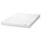 White IKEA ASPSJÖKULLEN foam mattress, rectangular, smooth cover.