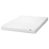 IKEA ASPSJÖKULLEN white foam mattress, rectangular, smooth cover.