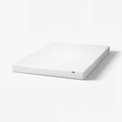ASPSJÖKULLEN Foam mattress, medium firm/washable top cover white, 140x200 cm