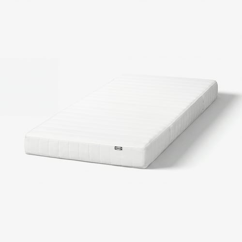 ASPSJÖKULLEN Foam mattress, medium firm/washable top cover white, 80x200 cm