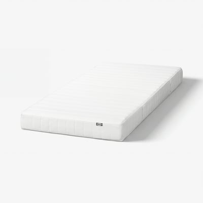 ASPSJÖKULLEN Foam mattress, medium firm/washable top cover white, 80x200 cm