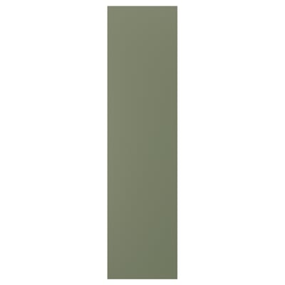 AXSTAD panel, grey-green matte, rectangular, particleboard core, plastic foil.