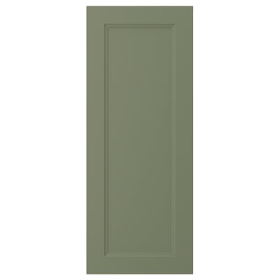 AXSTAD green cabinet door, rectangular, panel design, fiberboard core, melamine and plastic foil sides, traditional look.