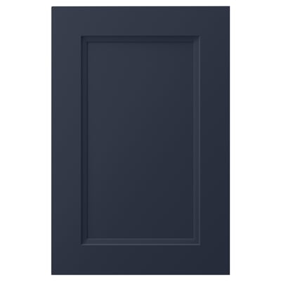 This is an AXSTAD kitchen door with a navy blue, smooth, rectangular design, featuring a recessed center panel.