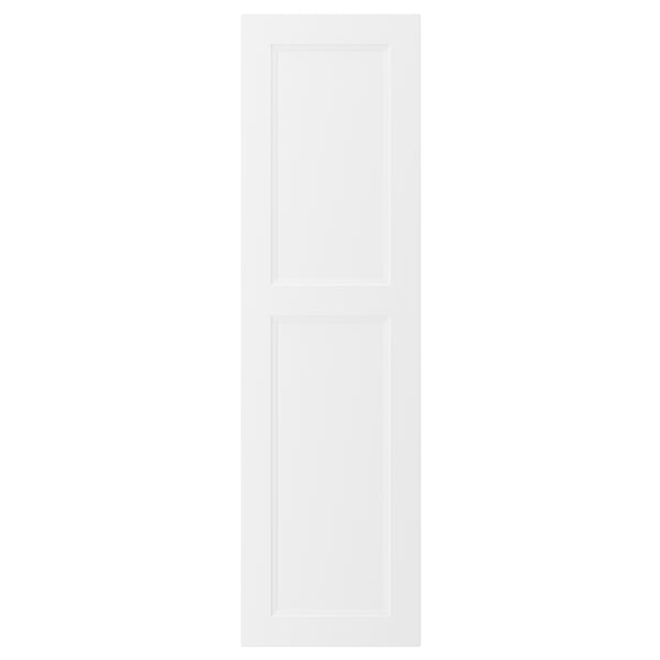 AXSTAD kitchen door, white, square, inset panel, matt finish, smooth white surface.