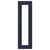 A dark blue AXSTAD glass door with a rectangular glass panel, smooth finish, right or left side mounting, featuring modern and traditional design.