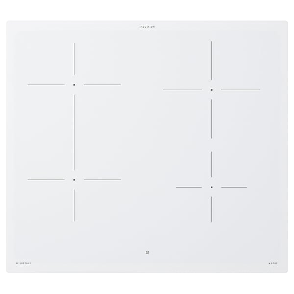 Induction hob, BEJUBLAD, white, 58 cm IKEA