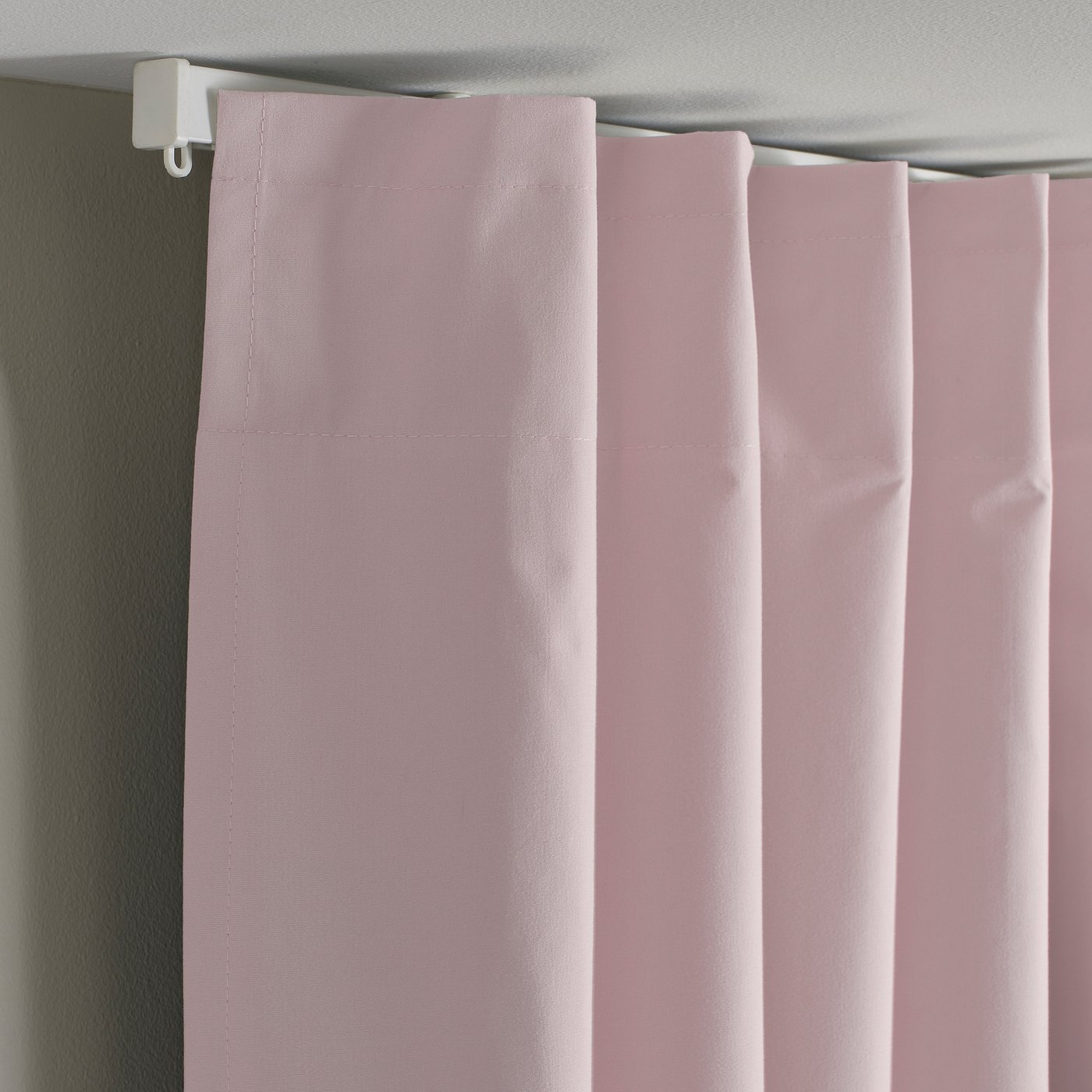 BENGTA block-out curtain, 1 piece, light pink/with heading tape