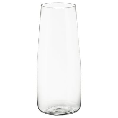 Clear glass vase, simple and elegant.