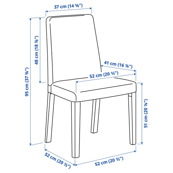 Illustration with measurements for the product: BERGMUND.