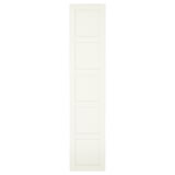A white BERGSBO door with a four-panel design. Its made of fiberboard and has a modern, rectangular shape with a smooth finish.