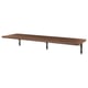 A BERGSHULT wall shelf, walnut-brown, with wooden top and metal brackets, rectangular design.