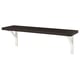 Option: A black wall-mounted shelf, BERGSHULT, with white brackets. It has a sleek, rectangular shape with beveled and smooth edges.