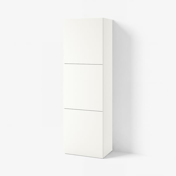 BESTÅ Shelf unit with doors, white Lappviken/white, 60x42x193 cm