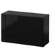 Black ikea BESTÅ storage unit, rectangular, glossy finish, modern design.