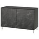 Option: Black sideboard with marble effect doors, metal legs. Sleek, rectangular design with soft-closing hinges.