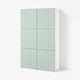BESTÅ Storage combination with doors, white/Hjortviken pale grey-green, 120x42x193 cm