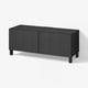 BESTÅ TV bench with doors, black-brown/Timmerviken/Stubbarp black, 120x42x48 cm