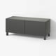 BESTÅ TV bench with doors, dark grey/Lappviken/Stubbarp dark grey, 120x42x48 cm