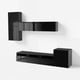 BESTÅ TV storage combination/glass doors, black-brown/Selsviken high-gloss/black smoked glass, 300x42x211 cm