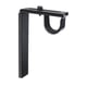 Black adjustable curtain rod bracket, metallic, u-shaped design, vertical support, handy wall/mount option.
