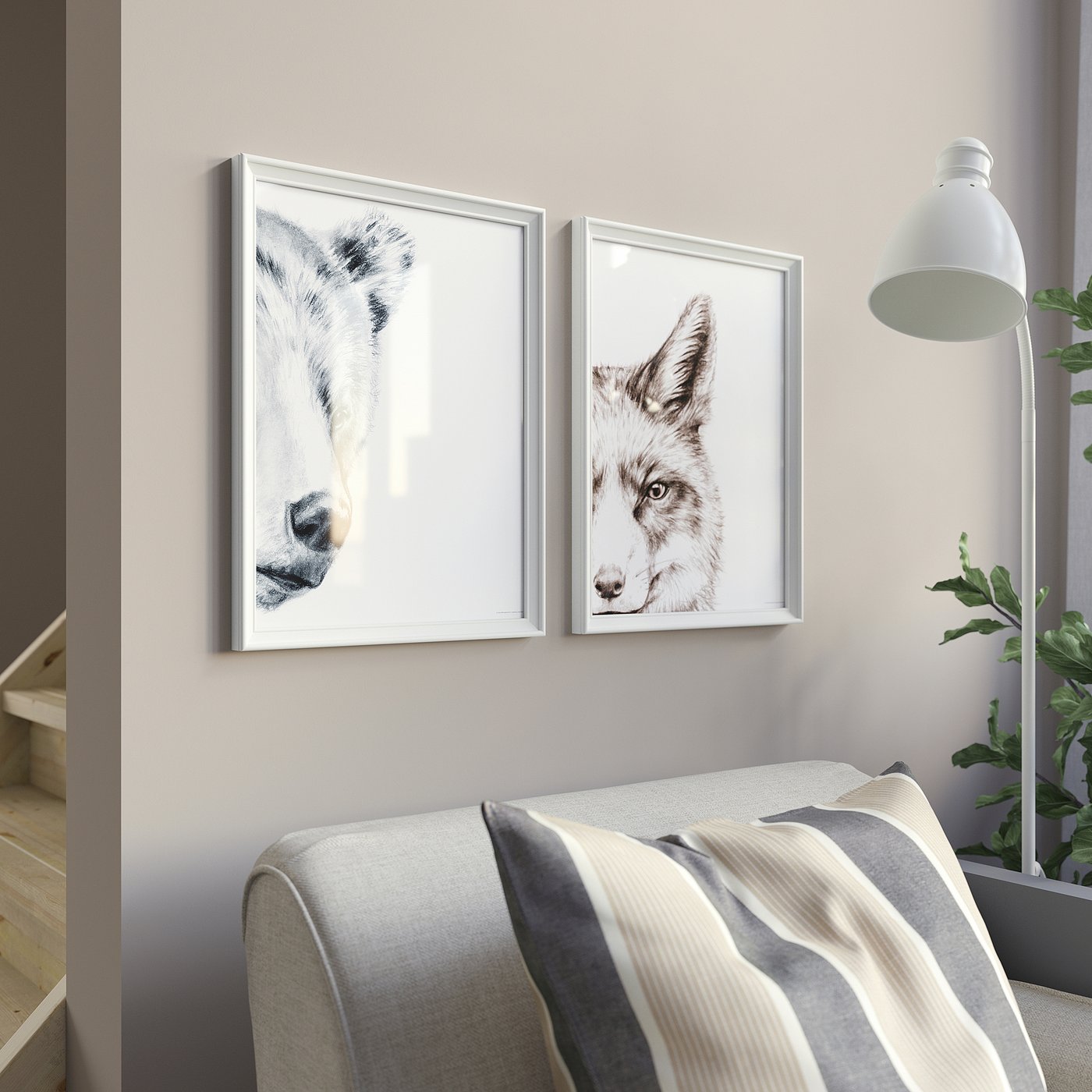 BILD poster, bear and fox, 30x40 cm - IKEA