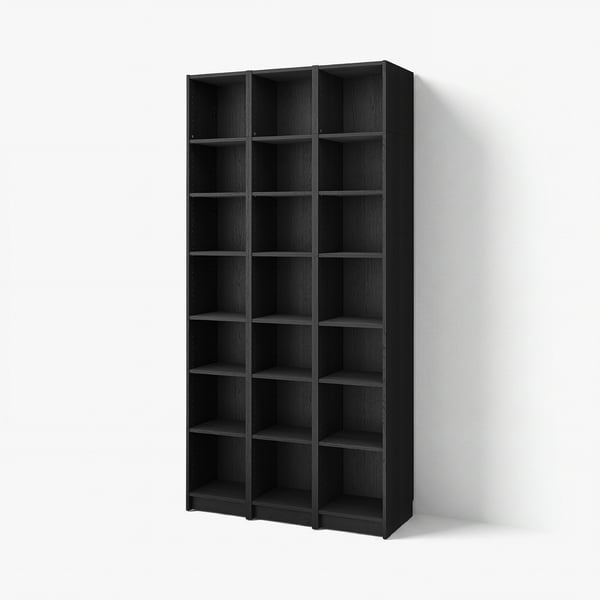 BILLY Bookcase comb with extension units, black oak effect, 120x39x237 cm