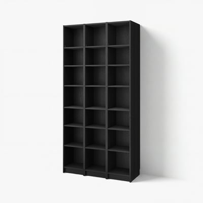 BILLY Bookcase comb with extension units, black oak effect, 120x39x237 cm