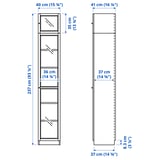 Illustration with measurements for the product: BILLY.