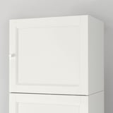 Modern white cabinet with clean, smooth finish and simple lines.